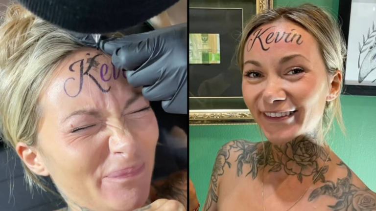 Influencer responds to people saying she will regret ‘tattoo’ of boyfriend’s name on her forehead