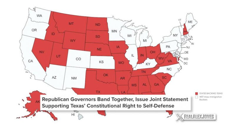 HISTORIC!  All Republican governors support Texas in their fight against the Fed’s border invasion