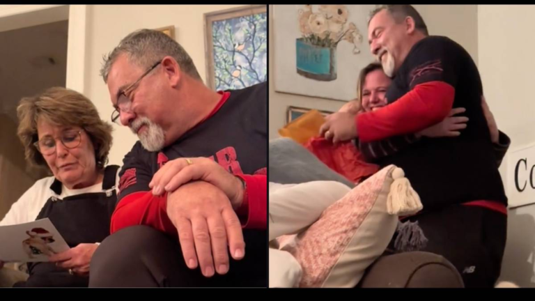 Woman leaves people in tears after gifting dad present he sold 30 years ago
