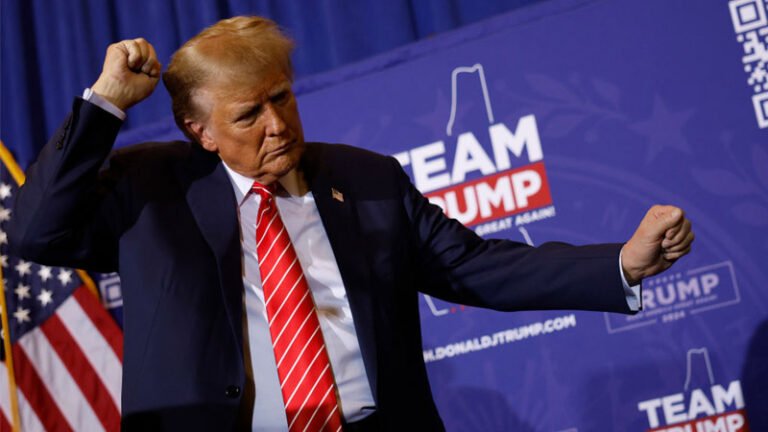 Live: Trump says NH win will terrify the Deep State as he tries to halt his 2024 campaign