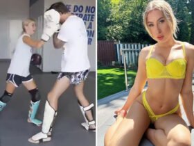 Hawk Tuah girl teases UFC action as she posts training video after being called up for fight by Astrid Wett