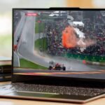 Laptop showing Spa F1 race