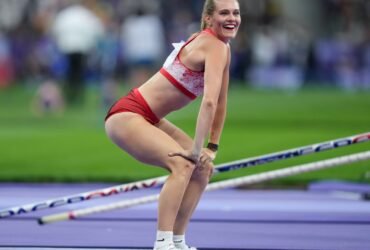 Olympics 2024 pole vaulter and OnlyFans model celebrate by TWERKING, but BBC commentator says: 'I'm not sure about that'