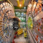 CERN CMS detector close up inside facility.