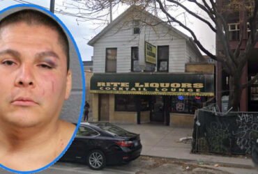 A man who was shot with his own gun outside a West Town bar has been charged with illegal possession of the firearm