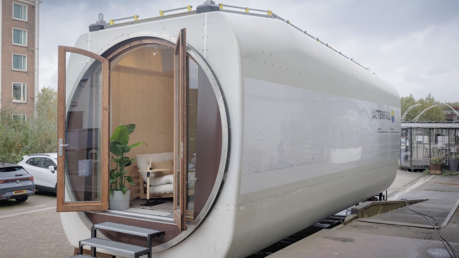 Recycled wind turbines could one day become small houses and floating playgrounds