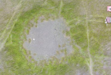 A massive pond and earthen channels used by Maya people to catch fish