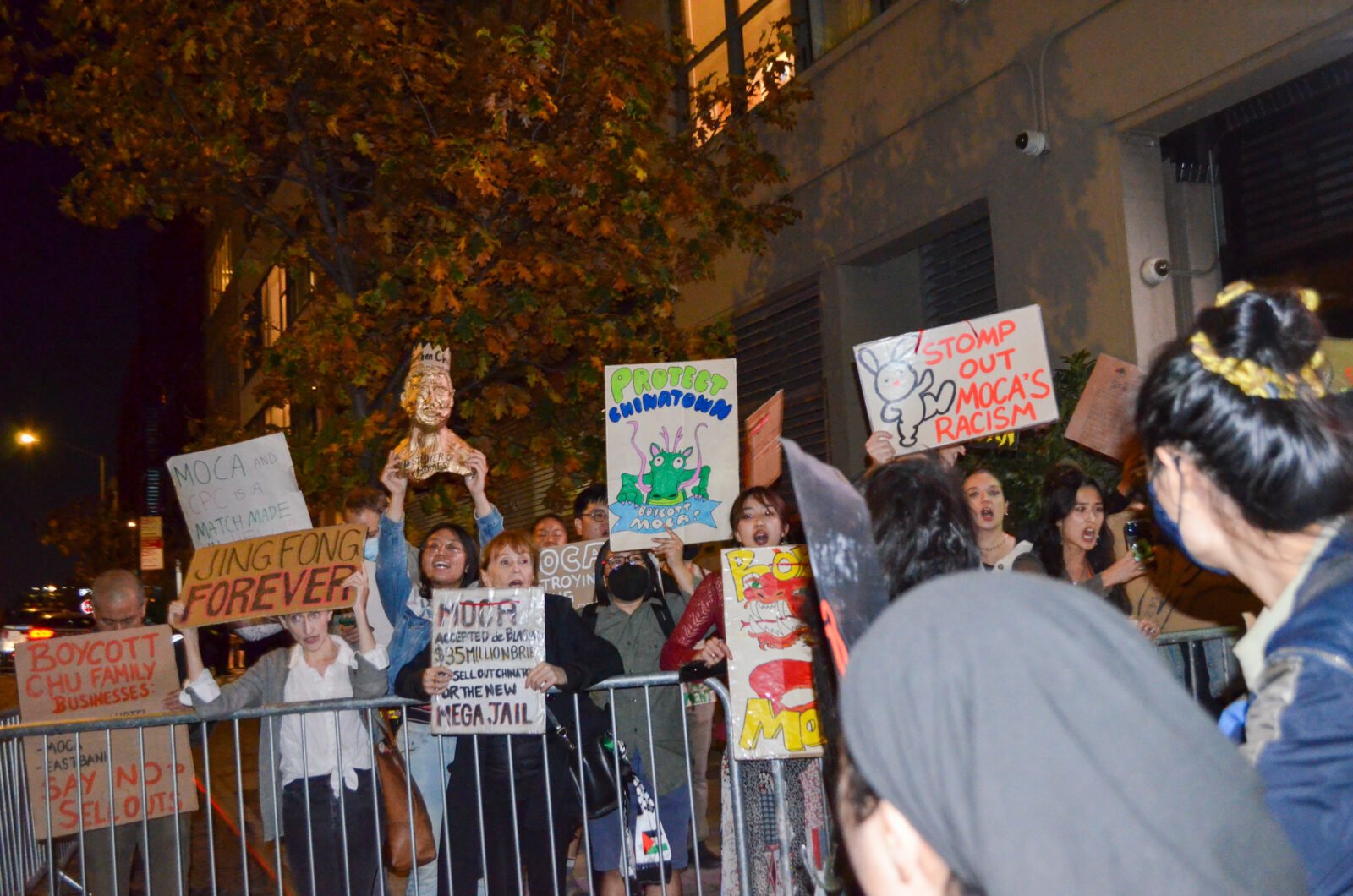 “Chinatown is not a museum,” demonstrators sing at the MOCA Gala