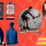 iphones, stationary bike, shirt with mosquito, jacket, fishing reel