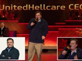 Comedian Tim Dillon plays 'ghost' of UnitedHealthcare CEO Brian Thompson in Netflix Roast