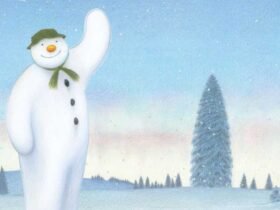 Illustration of the snowman waving