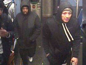 Police are searching for two men who robbed the victim at the Sheridan Red Line station