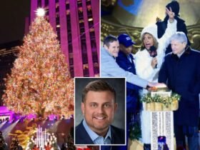 Tourists flock to the Rockefeller Christmas tree lighting, unfazed by a killer on the loose