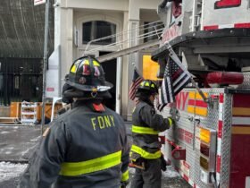 A fire breaks out in the Tribeca building that houses two art galleries