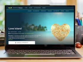 Screenshot of ITVX with the show Love Island on a Laptop