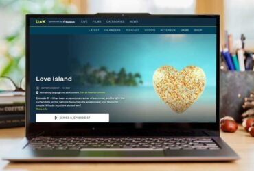 Screenshot of ITVX with the show Love Island on a Laptop