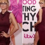 Olivia Attwood Verbijsts on a red carpet at the launch of filthy rich, while she is accompanied by reality stars and husband Bradley