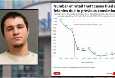 Prosecutors charge the man with eight felony counts of shoplifting, even though none of the thefts exceed the state's felony threshold. This is why.