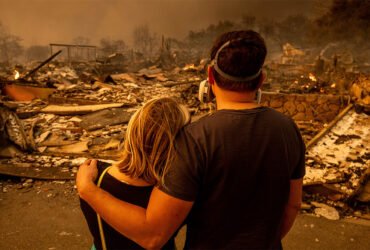 couple observes LA fire damage