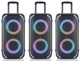 This party speaker is so big that it needs wheels and a handle. Buy it now for just $119.