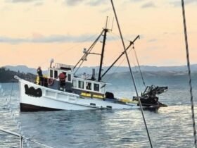 Two rescued as fishing boat sinks