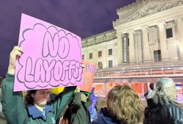 Brooklyn Museum Workers Rally against fired outside Benefit Dinner