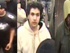 Chicago Cops who are looking for 3 suspects who have violently attacked and robbed a Red Line passenger