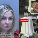 Florida Woman caught on camera swing commemorations 'first date' brick through the window of ex hubby despite denials: sheriff