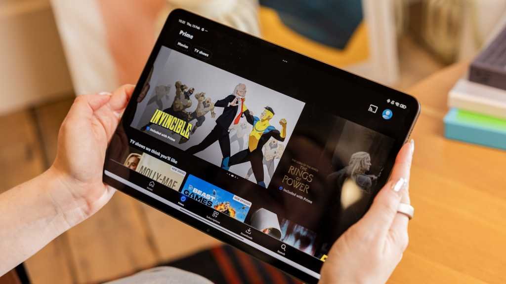 Amazon Prime Video interface on a tablet - Streaming lifestyle shot