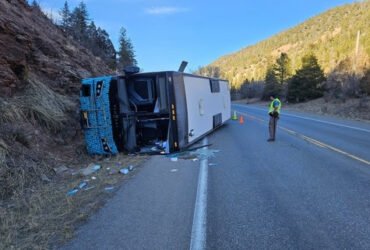 Bustang driver injured in rollover crash in San Miguel County