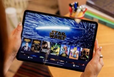 Disney+ Star Wars section on a tablet - Streaming lifestyle shot