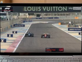 Sky Sports F1 coverage on laptop