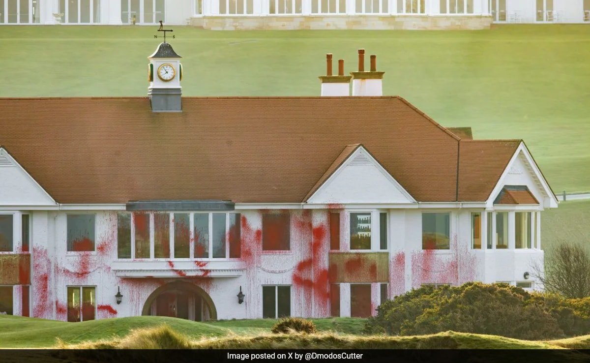 Trump's Golf Resort In Scotland Vandalised With Pro-Palestine Graffiti