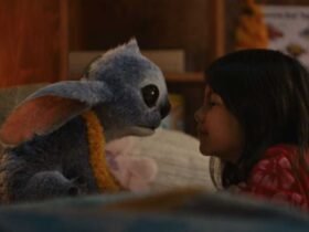 (L-R) Stitch and Maia Kealoha as Lilo in Disney’s live-action LILO & STITCH. Photo courtesy of Disney. © 2025 Disney Enterprises Inc. All Rights Reserved.