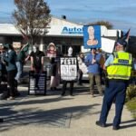 'Shame!': Peters greeted with protest at Hillside