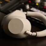 Sony WH-1000XM6 headphones on a mixing desk
