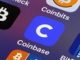 Coinbase app logo on iPhone