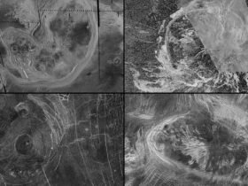 Four aerial images of Venus