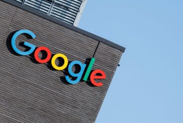 The Google logo and lettering can be seen on the facade of the company's Munich headquarters.