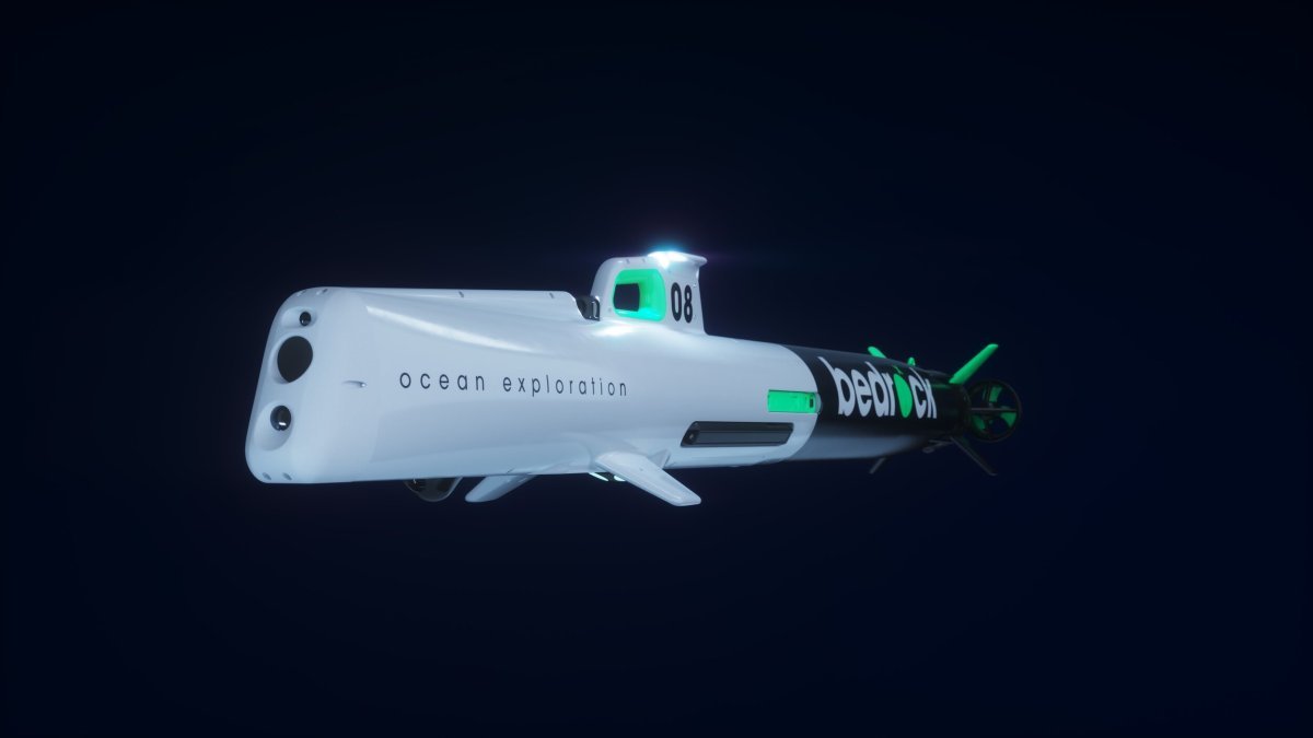 An illustration shows Bedrock Ocean's AUV.