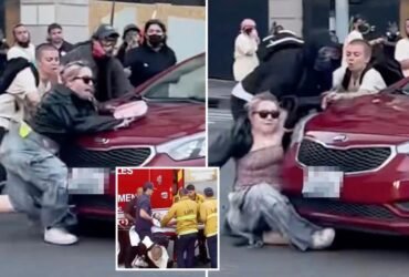 Chaotic Video puts the moment that Feder-Up Driver overflows over 'No Kings' demonstrator in Los Angeles