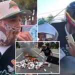 FBI chases masked La brute for swinging 'Cinderblock' rocks to federal officers during riots - AG Bondi warns: 'You can't hide