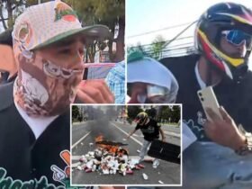 FBI chases masked La brute for swinging 'Cinderblock' rocks to federal officers during riots - AG Bondi warns: 'You can't hide