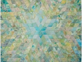 Faith XLVII sewing textiles made of world maps and currency to explore the 'veins of the world' - Kolossal