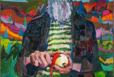 a portrait of a man with gray beard peeling an apple with a knife