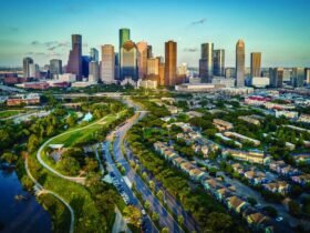 Houston, Texas Skyline At Sunset