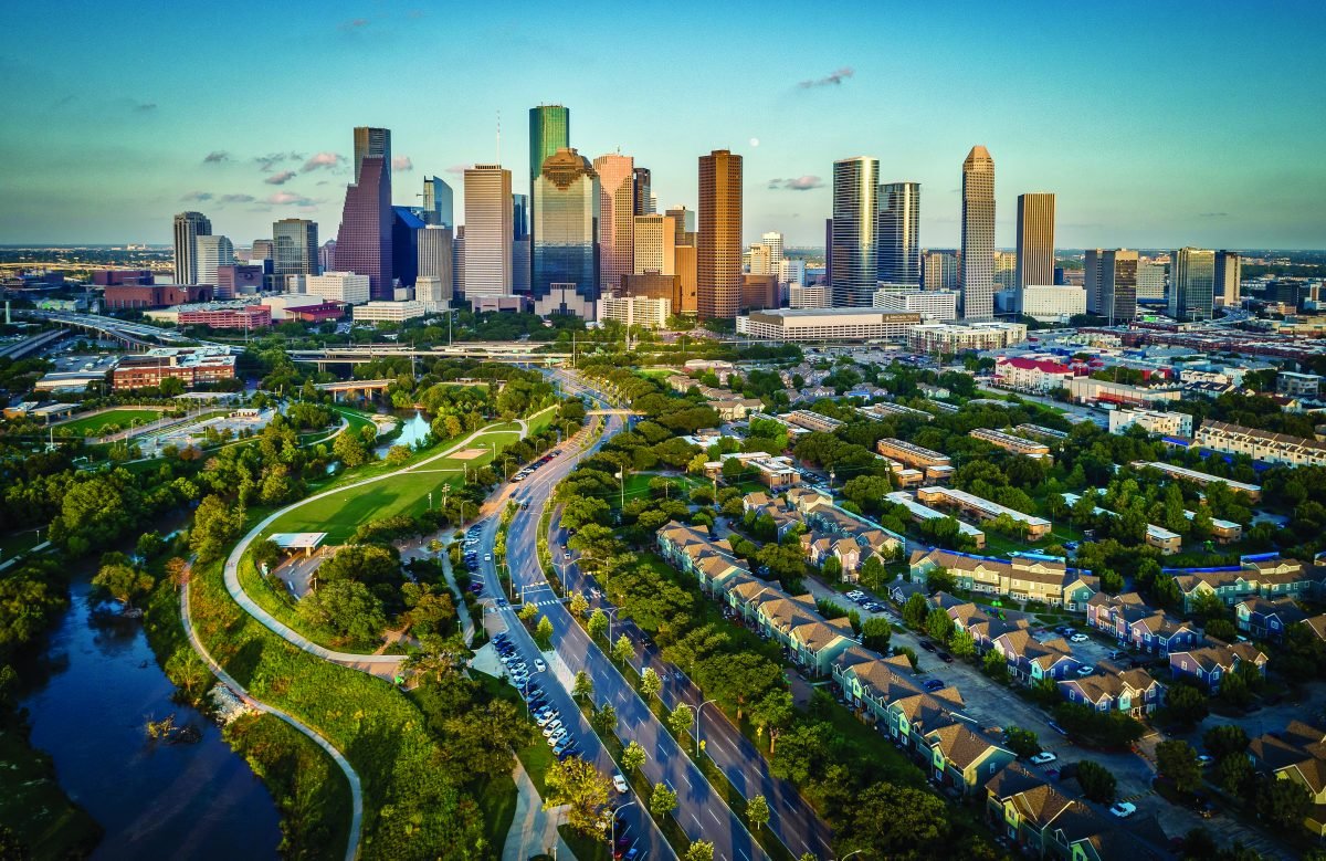 Houston, Texas Skyline At Sunset
