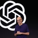 Microsoft CEO Satya Nadella speaks during the OpenAI DevDay event on November 06, 2023 in San Francisco, California.