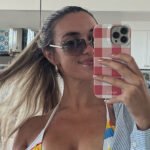 The world's sexiest volleyball star Kayla Simmons sets a busty view in Just Bikini and open shirt